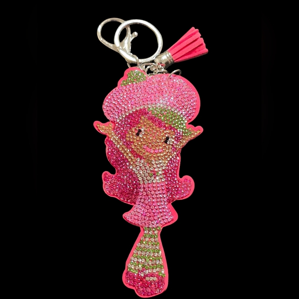 Strawberry Shortcake Rhinestone Bag Charm Keychain